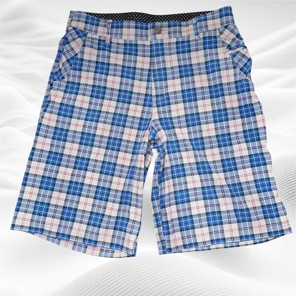 Lululemon Kahuna Shorts Blue Plaid 11" Inseam Men's Sz 32 Golf‎ Stretch
